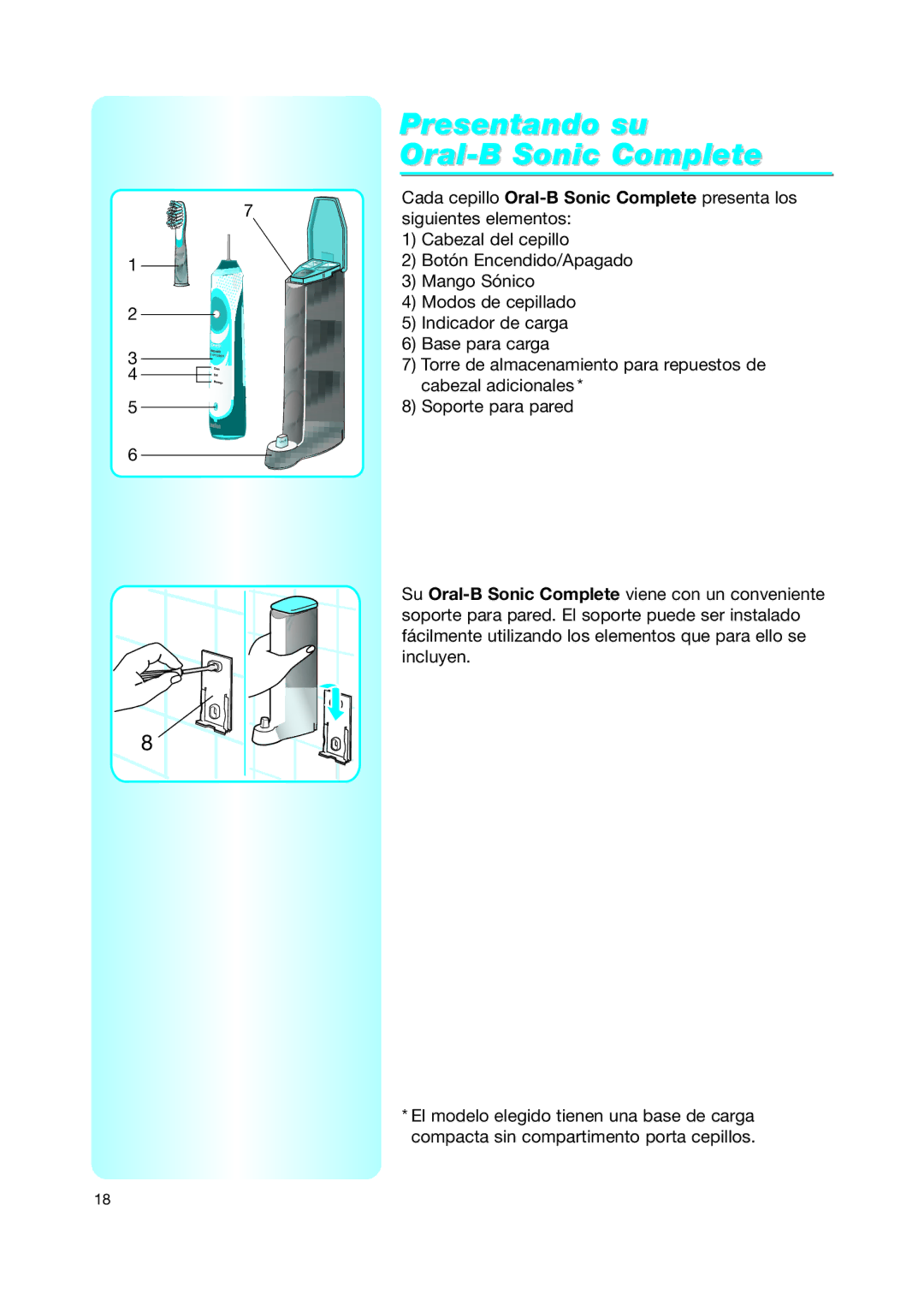 Braun Toothbrush manual Presentando su Oral-B Sonic Complete 