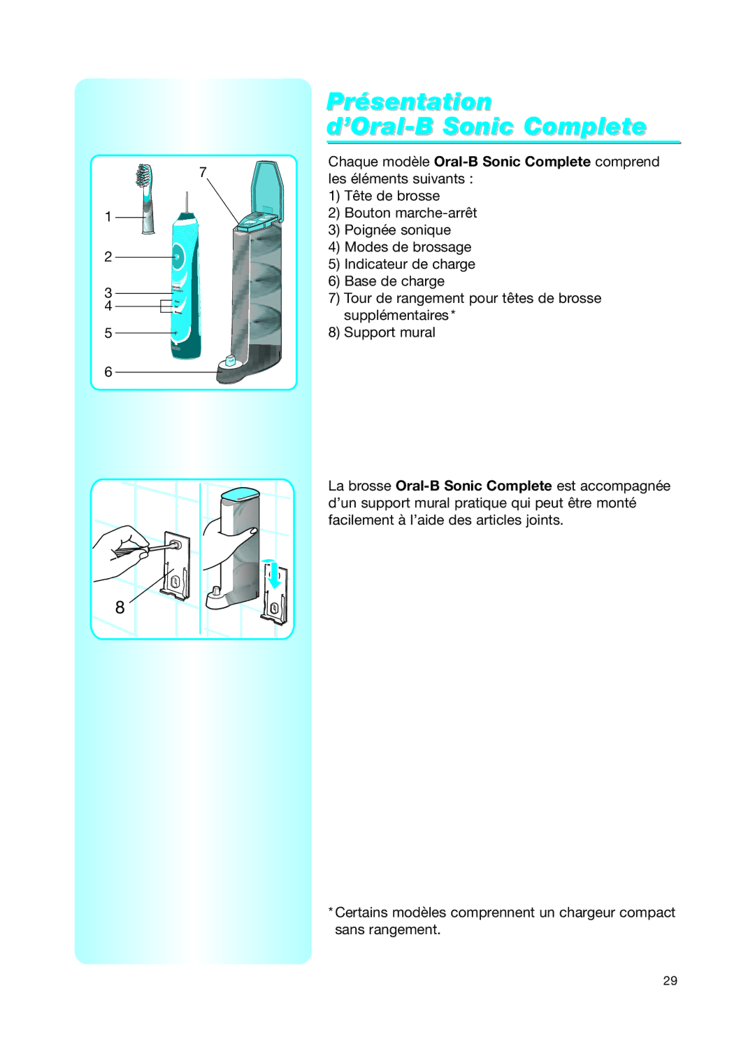 Braun Toothbrush manual Présentation ’Oral-B Sonic Complete 