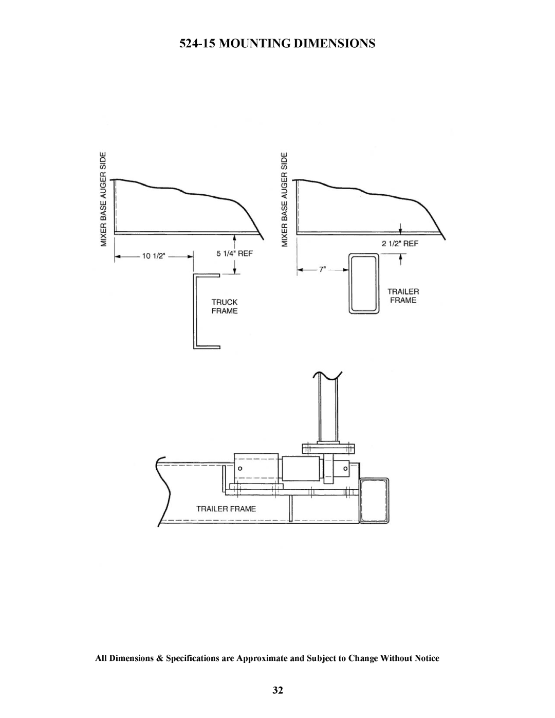 Bravetti 524-15B manual Mounting Dimensions 