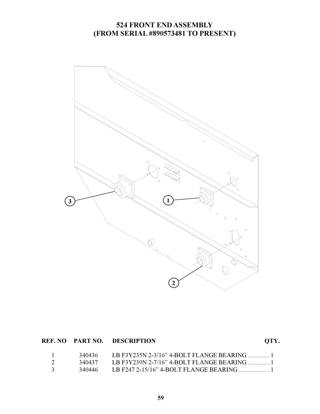 Bravetti 524-15B manual Front END Assembly From Serial #890573481 to Present 