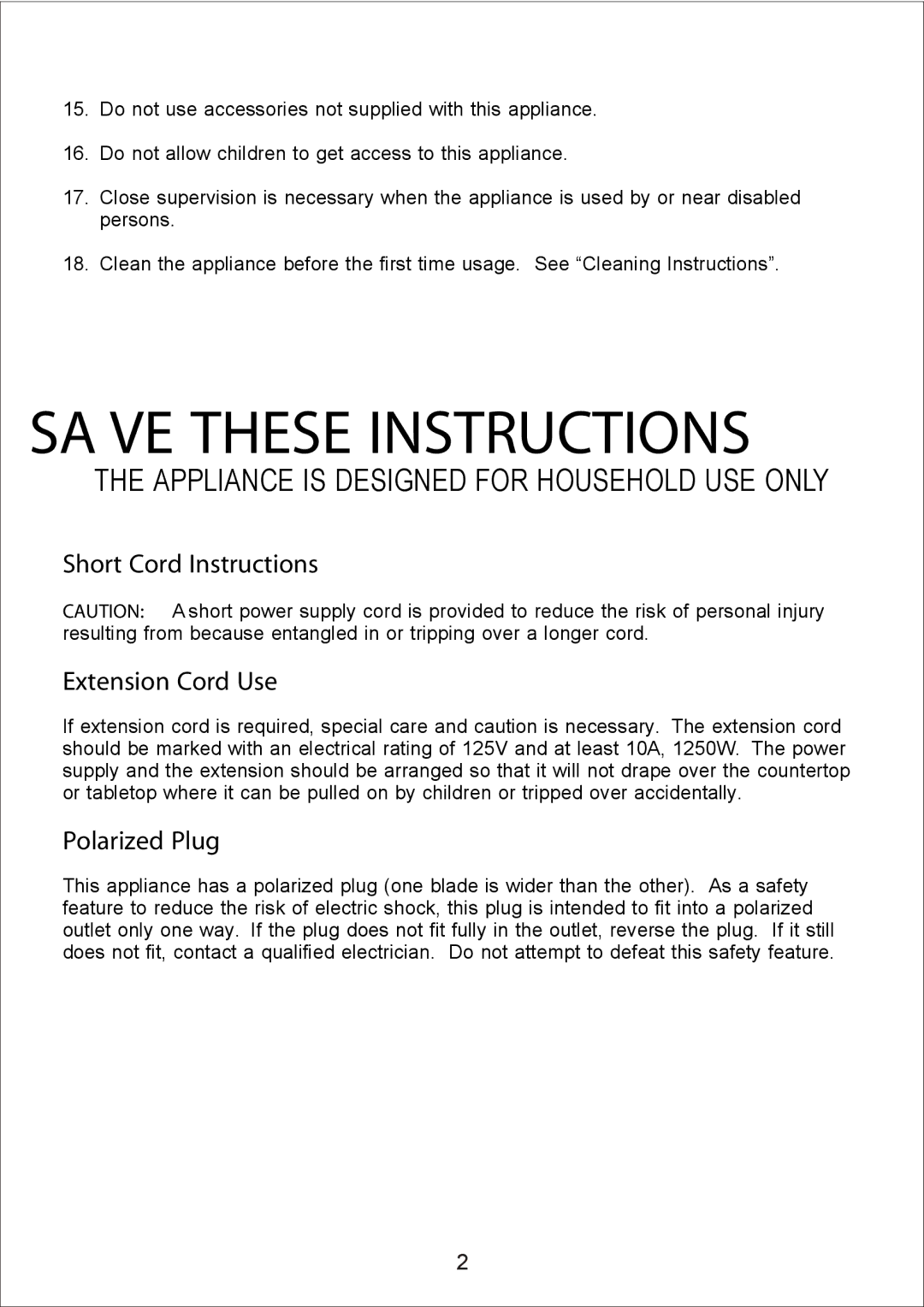 Bravetti BKS600 manual SA VE These Instructions 