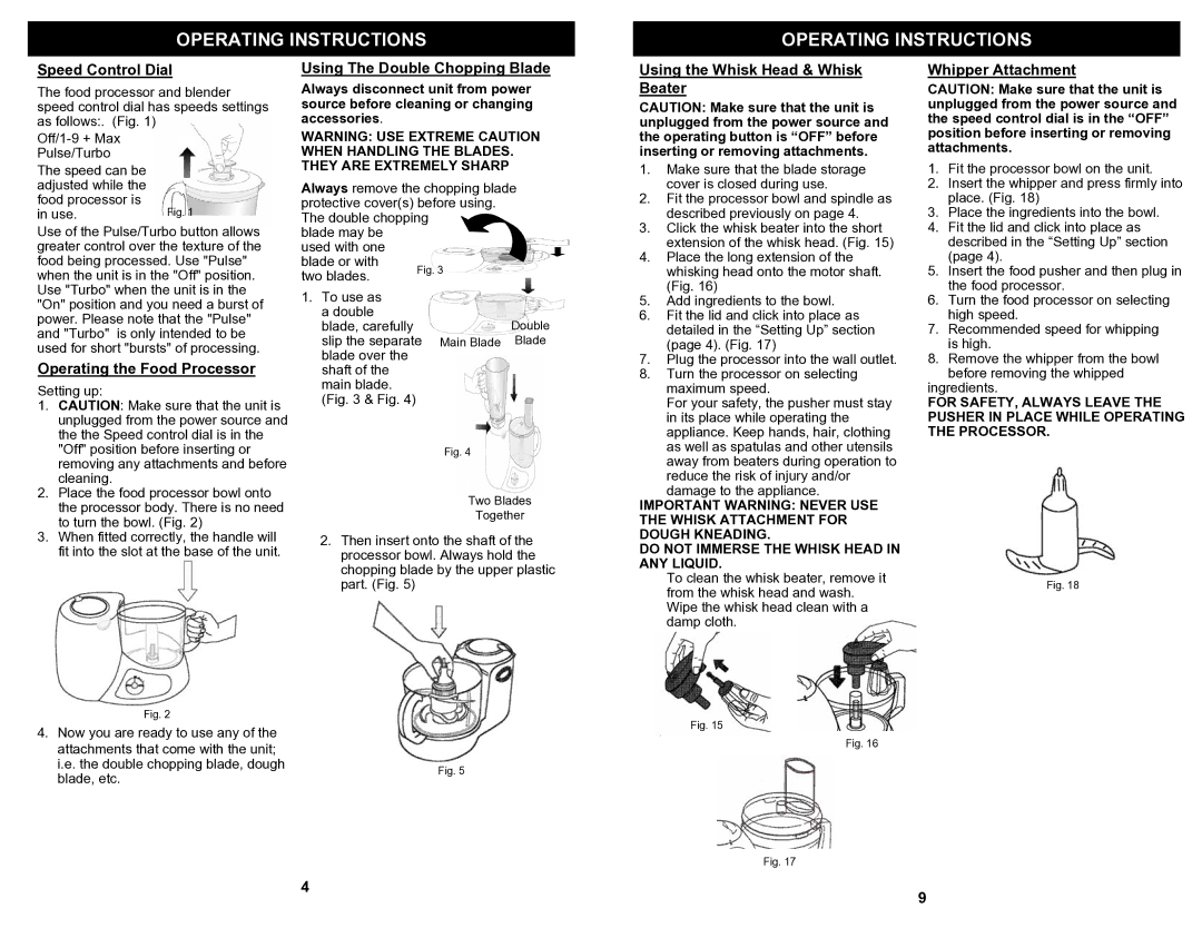 Bravetti BP101H owner manual Operating Instructions 