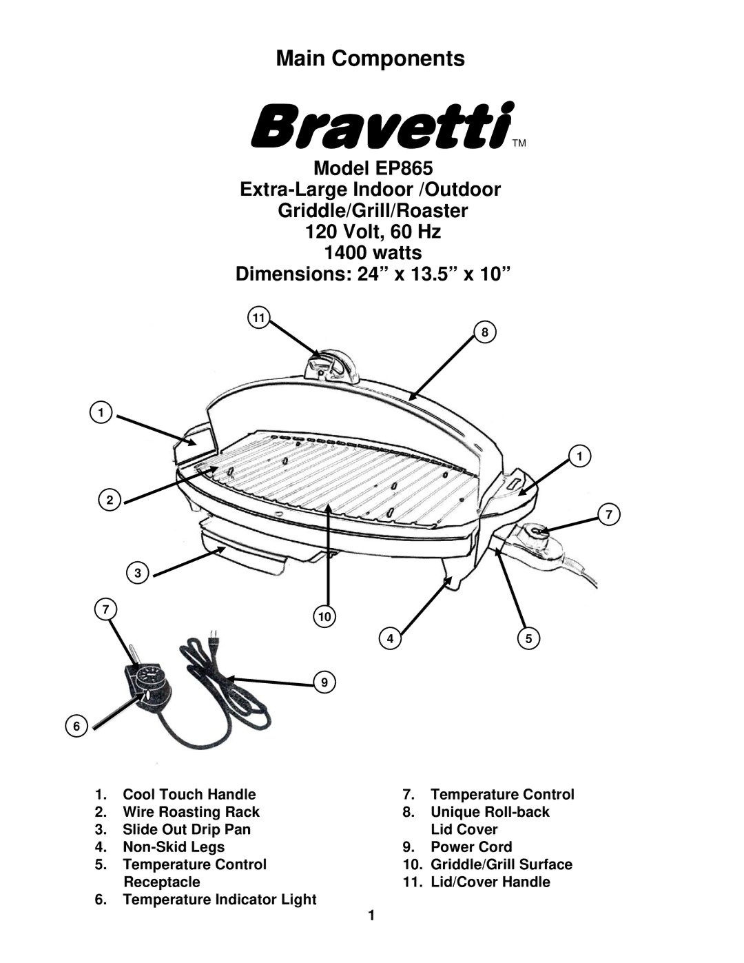 Bravetti EP865 manual BravettiTMTM 