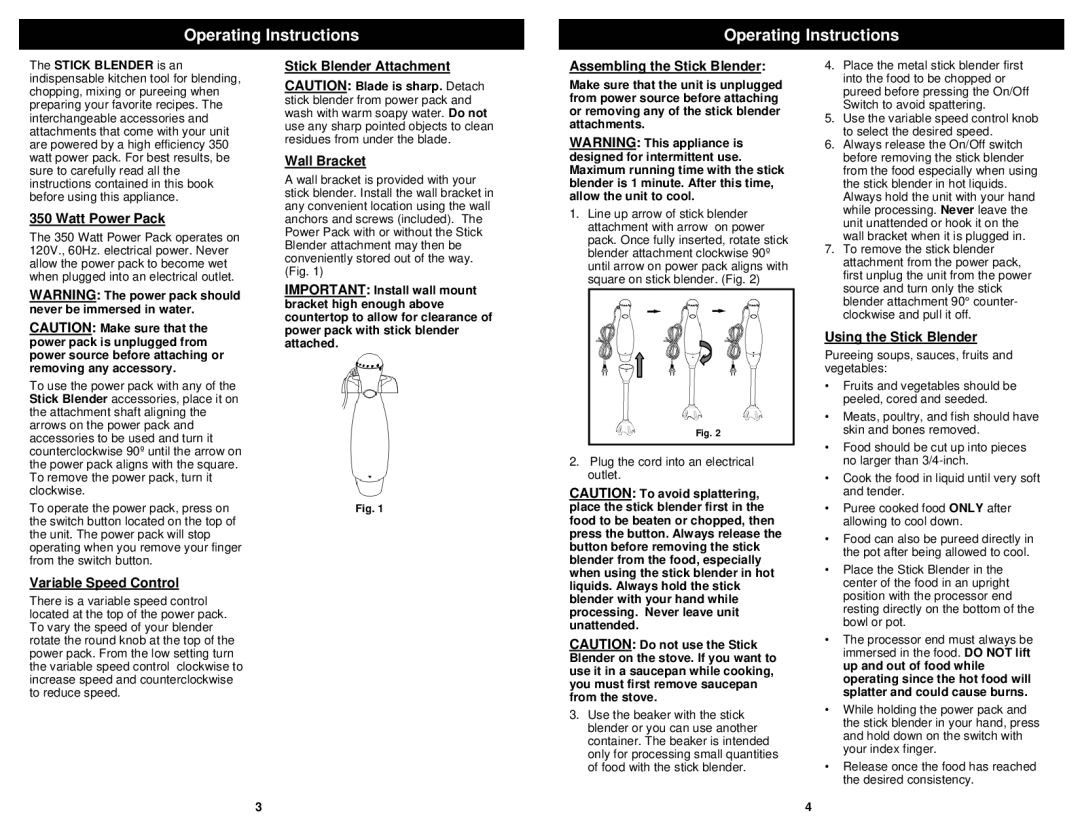 Bravetti FP200HS, FP200HC owner manual Operating Instructions 