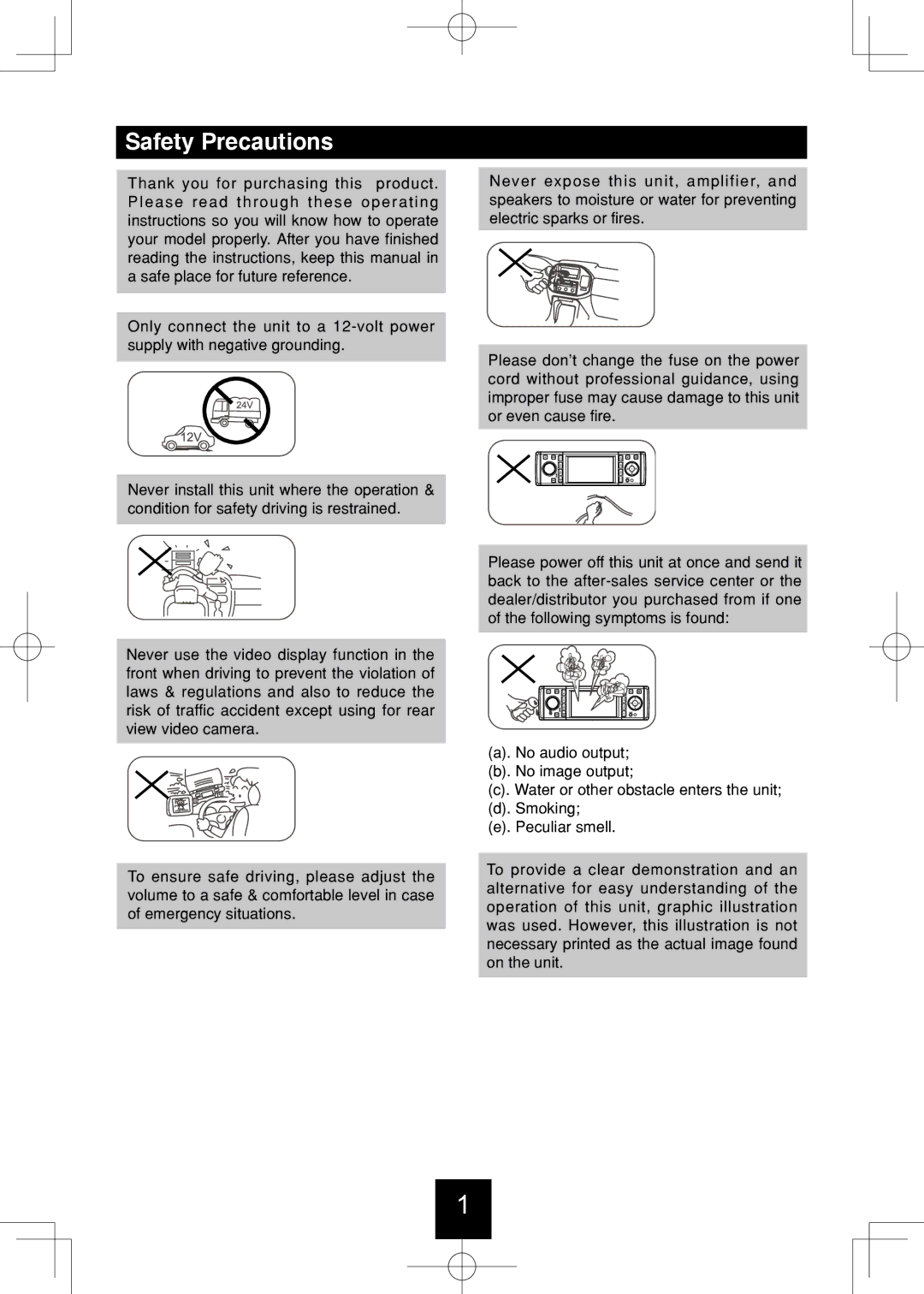 Bravo View IND-5000BT user manual Safety Precautions 