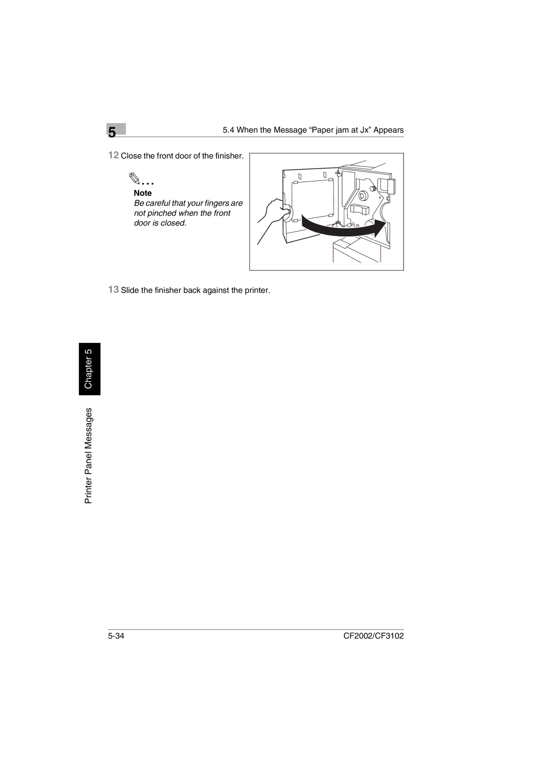 Breadman CF2002, CF3102 user manual Slide the finisher back against the printer 