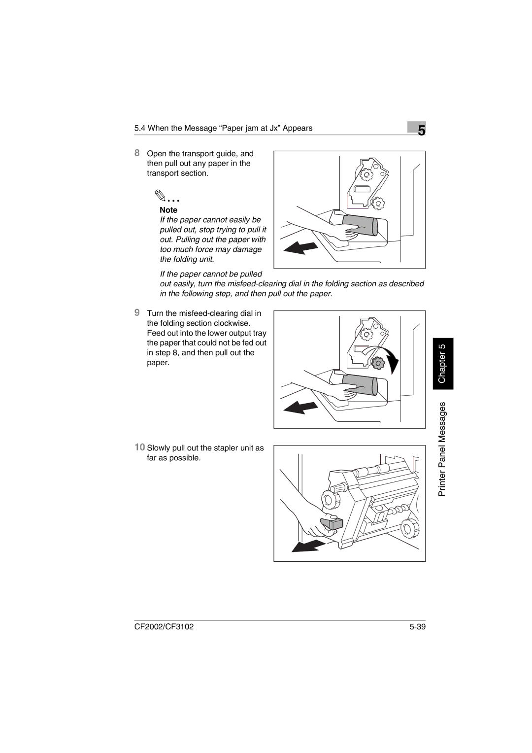 Breadman CF3102, CF2002 user manual Printer Panel Messages Chapter 