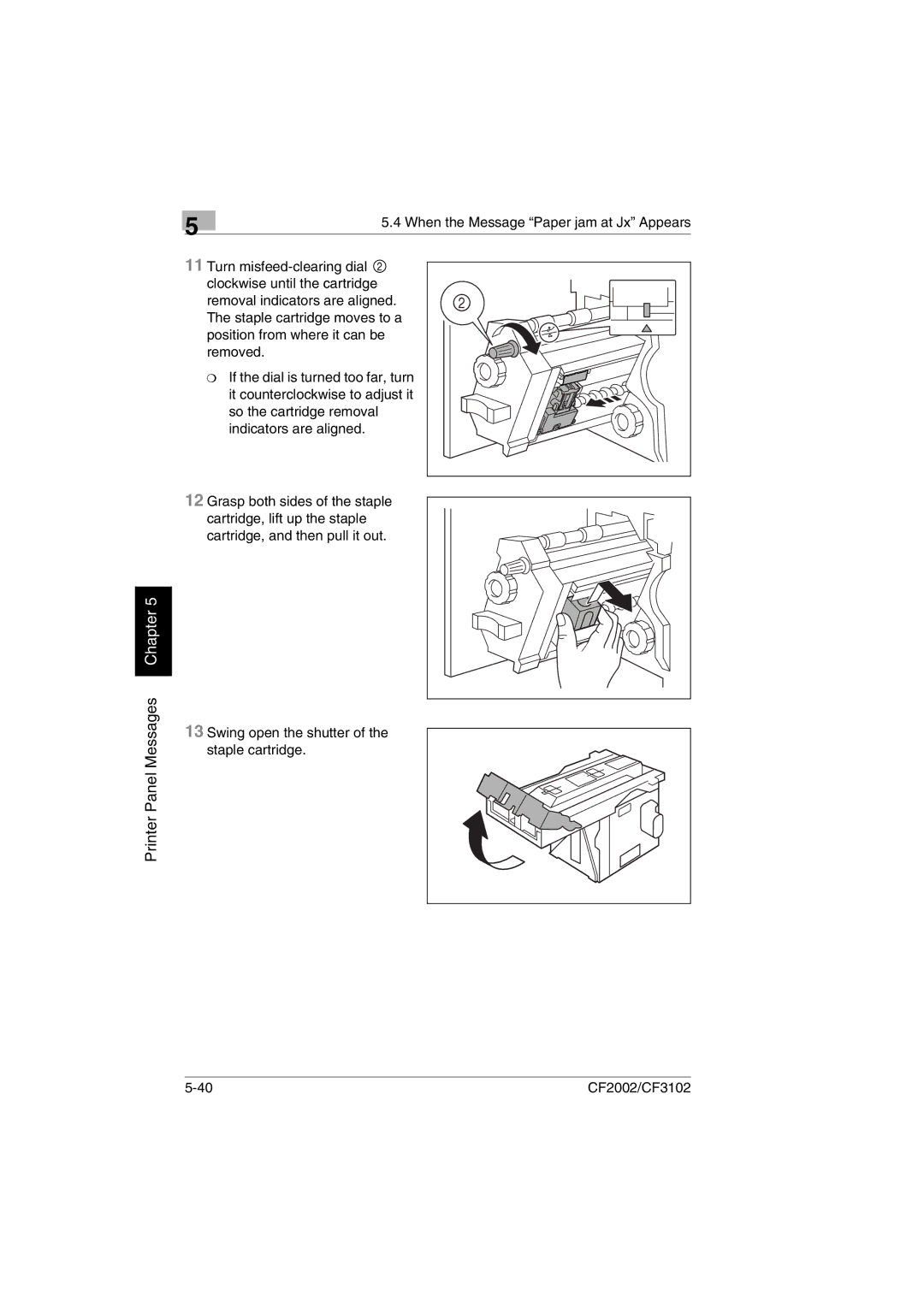 Breadman CF2002, CF3102 user manual Swing open the shutter of the staple cartridge 