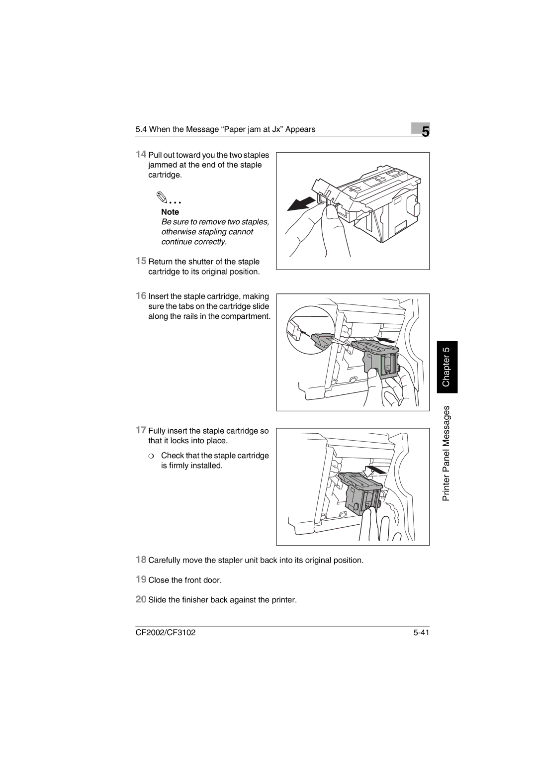 Breadman CF3102, CF2002 user manual Printer Panel Messages Chapter 