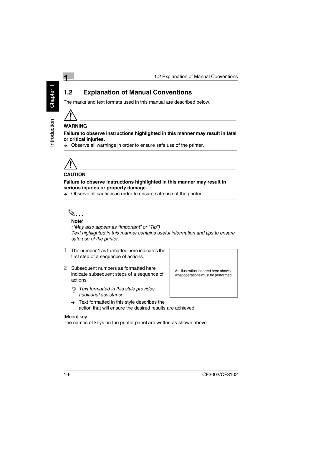 Breadman CF2002, CF3102 user manual Explanation of Manual Conventions 