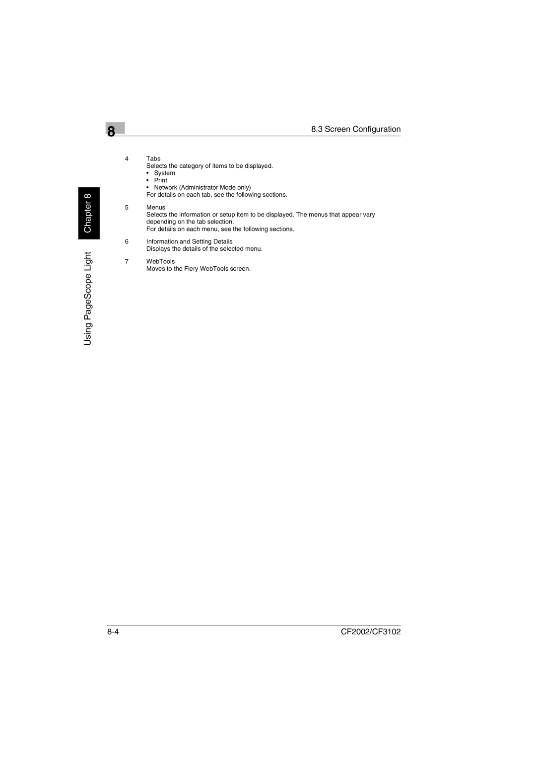 Breadman CF2002, CF3102 user manual Screen Configuration 