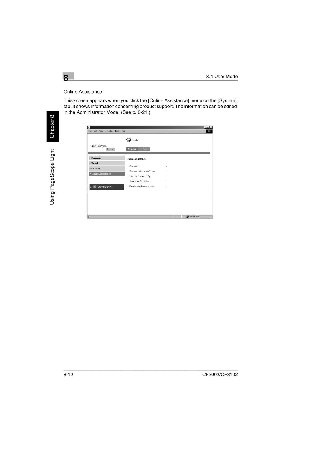 Breadman CF2002, CF3102 user manual Using PageScope Light Chapter 