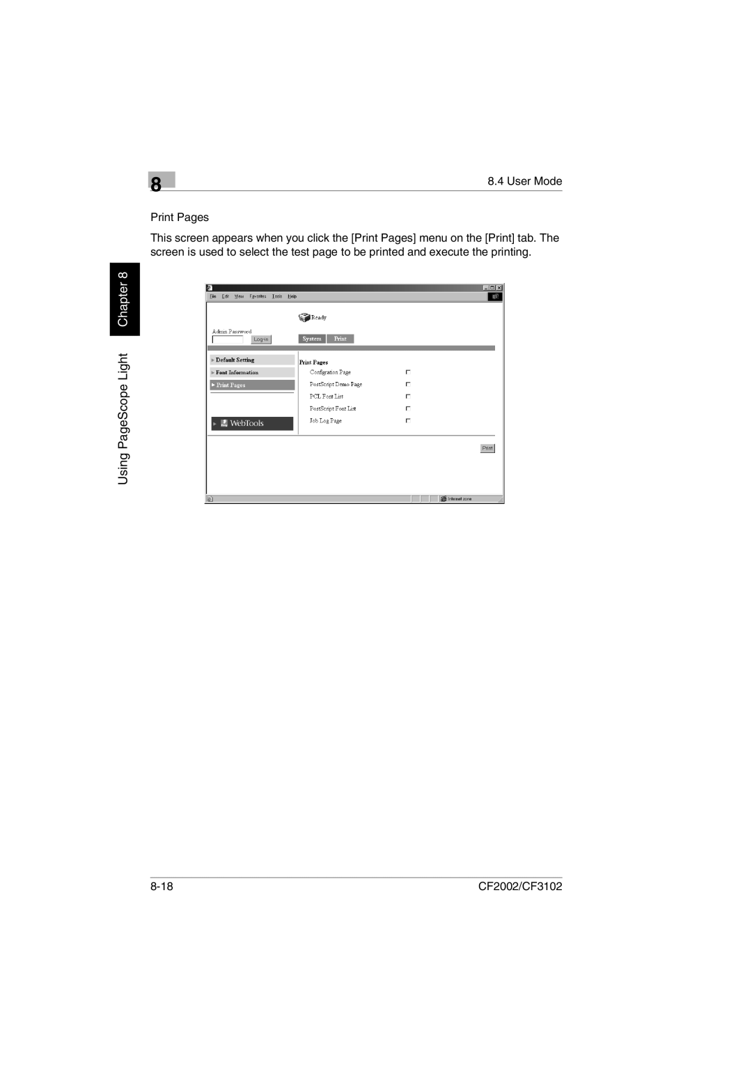 Breadman CF2002, CF3102 user manual Using PageScope Light Chapter 