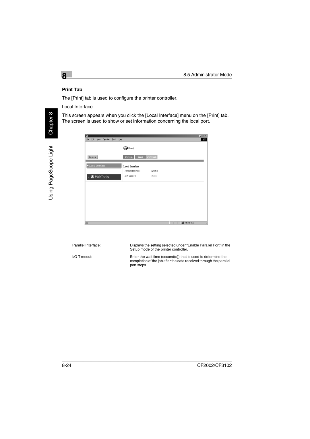 Breadman CF2002, CF3102 user manual Parallel Interface 