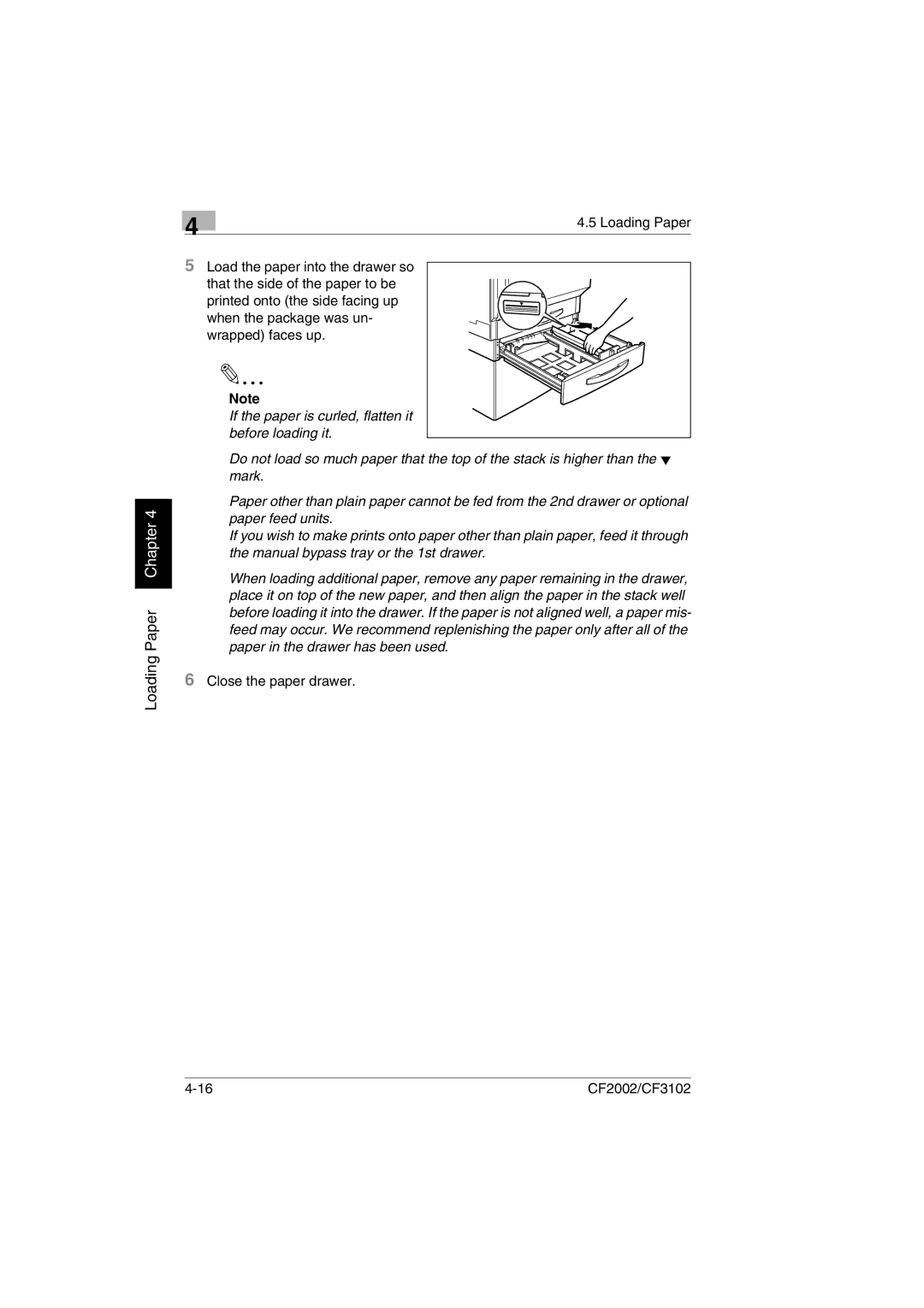 Breadman CF2002, CF3102 user manual Close the paper drawer 