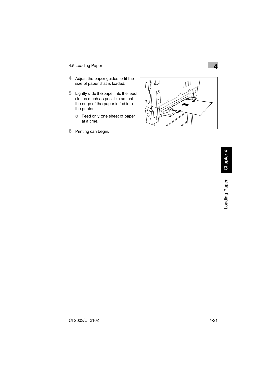 Breadman CF3102, CF2002 user manual Loading Paper Chapter 