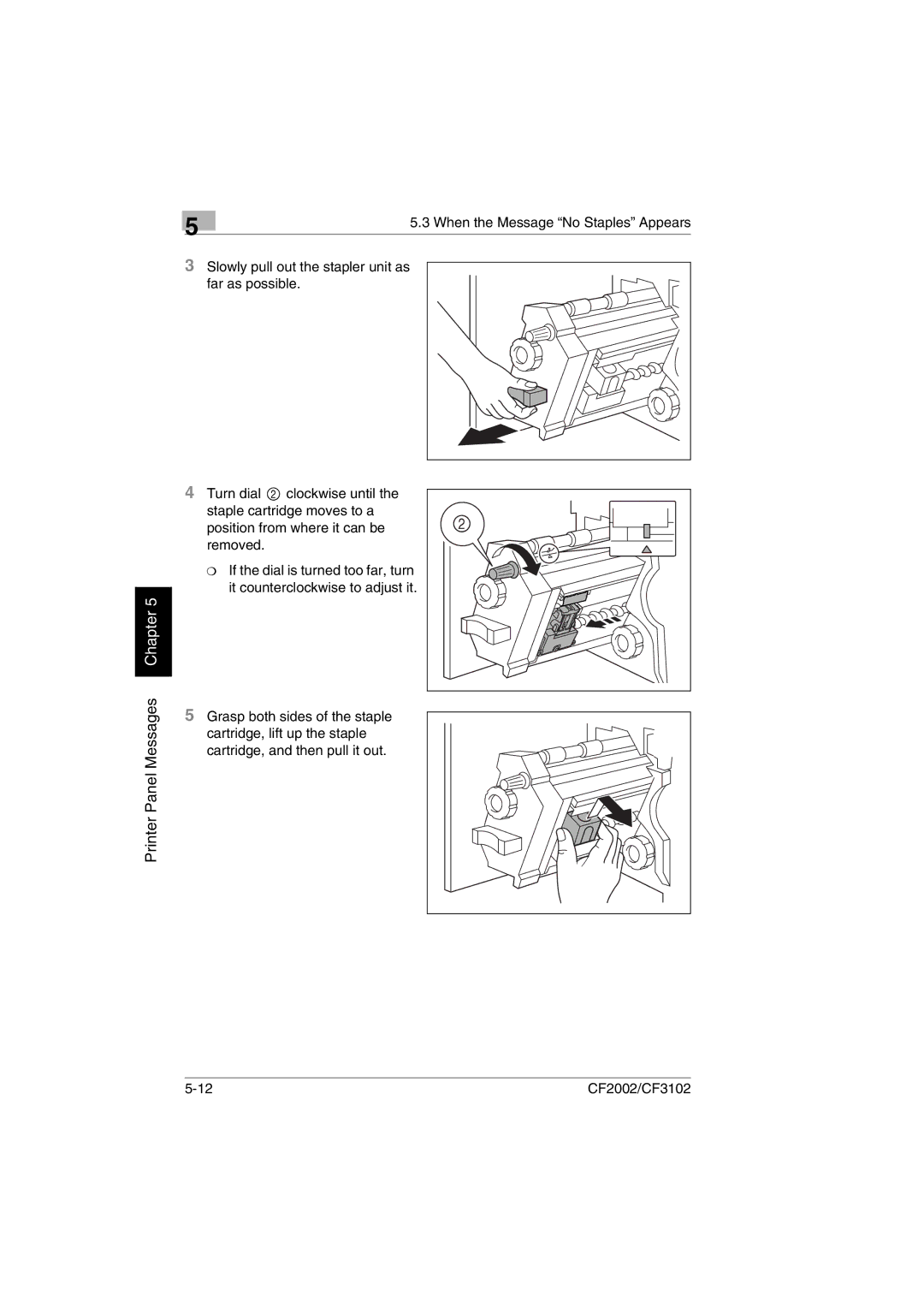 Breadman CF2002, CF3102 user manual Printer Panel Messages 