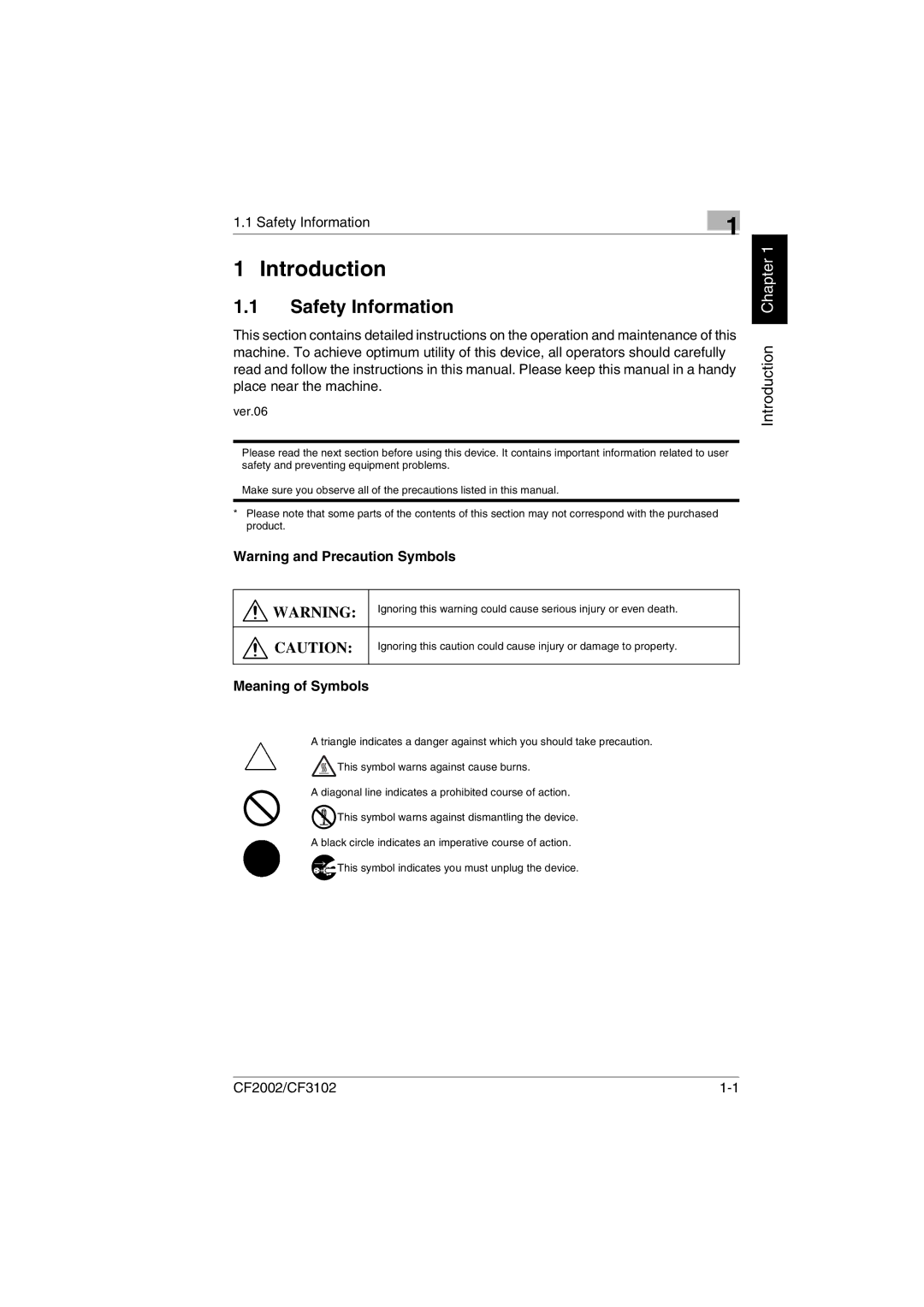 Breadman CF3102, CF2002 user manual Safety Information, Meaning of Symbols 