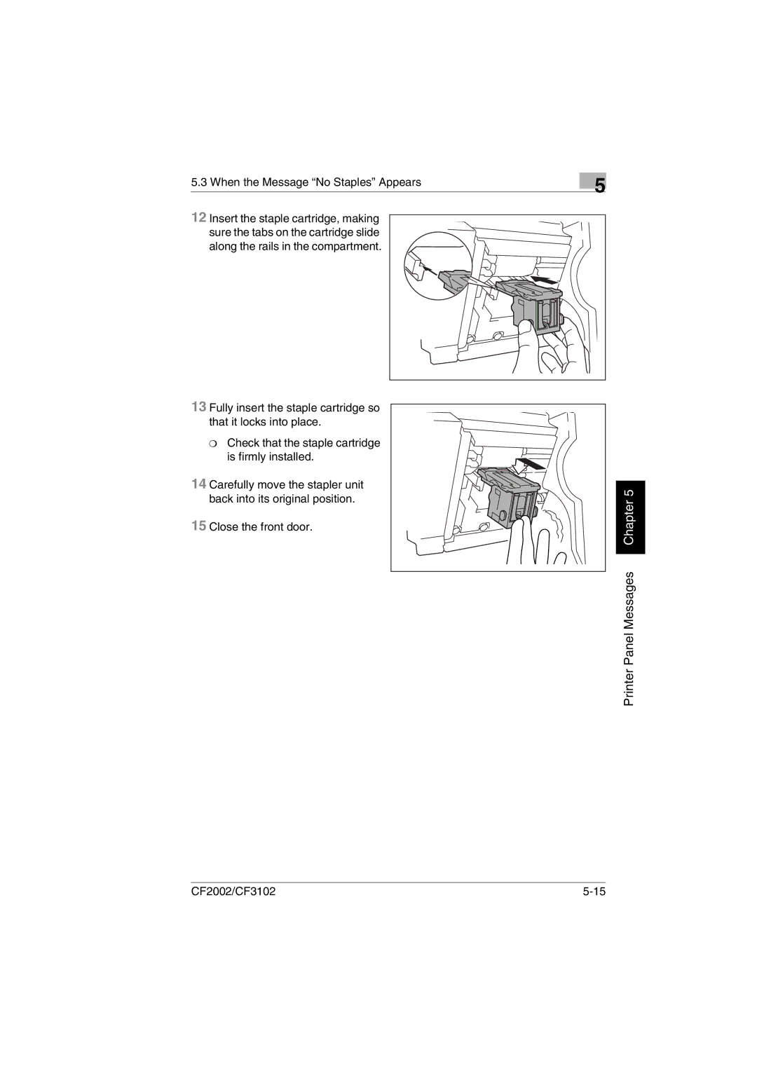 Breadman CF3102, CF2002 user manual Printer Panel Messages Chapter 