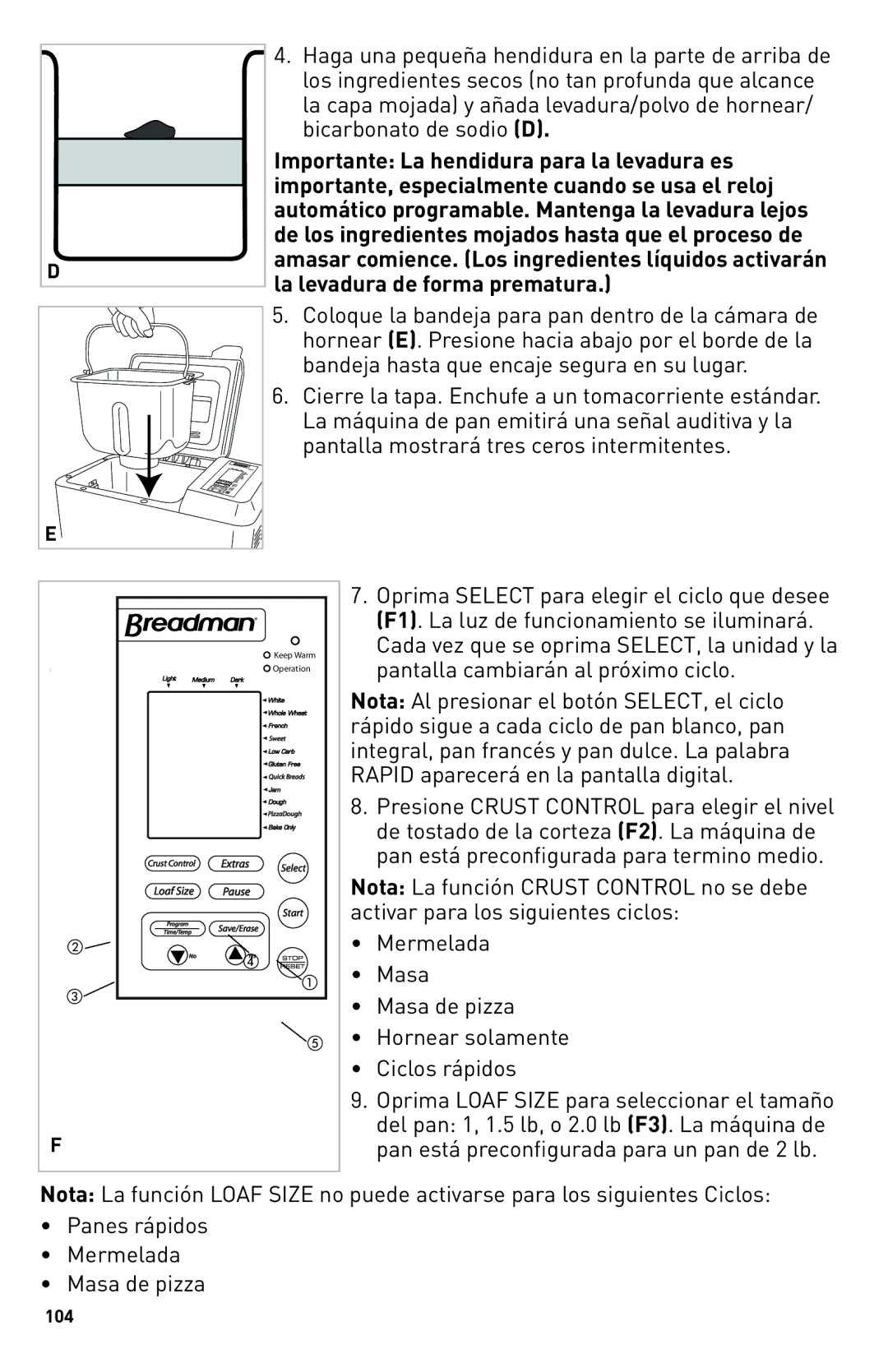 Breadman TR2500BC, Bring Home the Bakery manual 104 