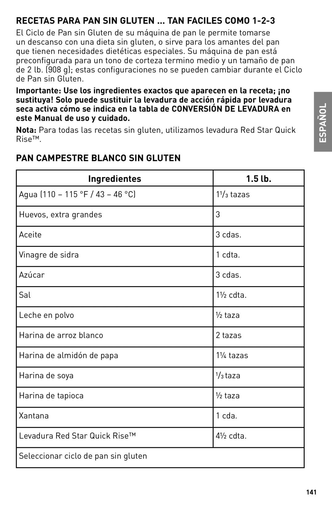 Breadman Bring Home the Bakery, TR2500BC Recetas Para PAN SIN Gluten ... TAN Faciles Como, PAN Campestre Blanco SIN Gluten 