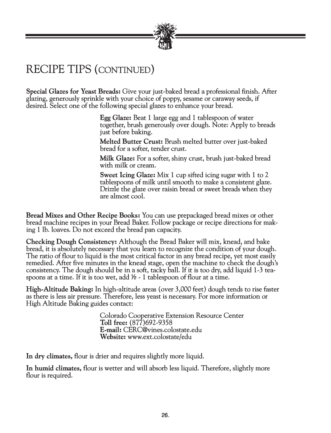 Breadman TR2828G instruction manual Recipe Tips Continued 