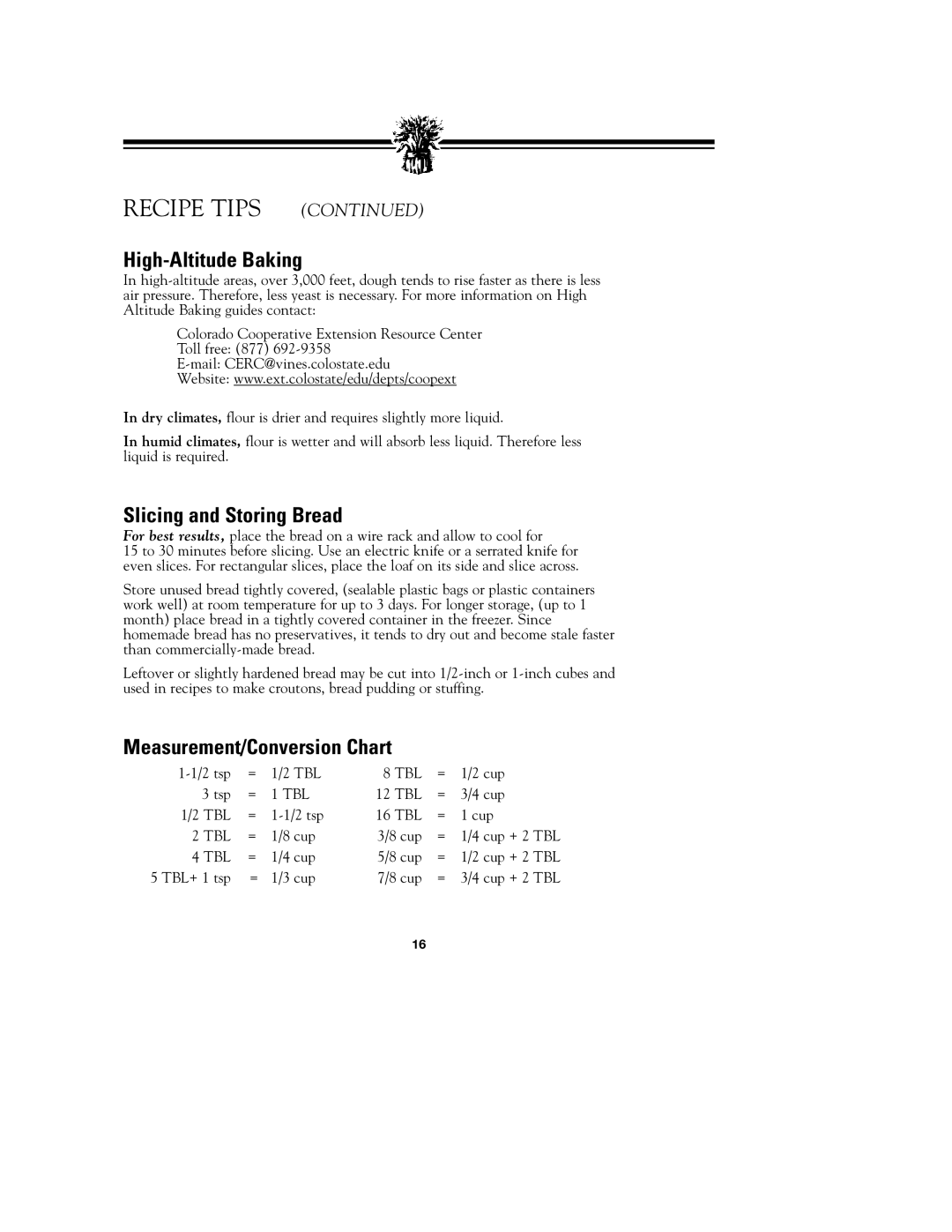 Breadman TR900S_OM instruction manual High-Altitude Baking 