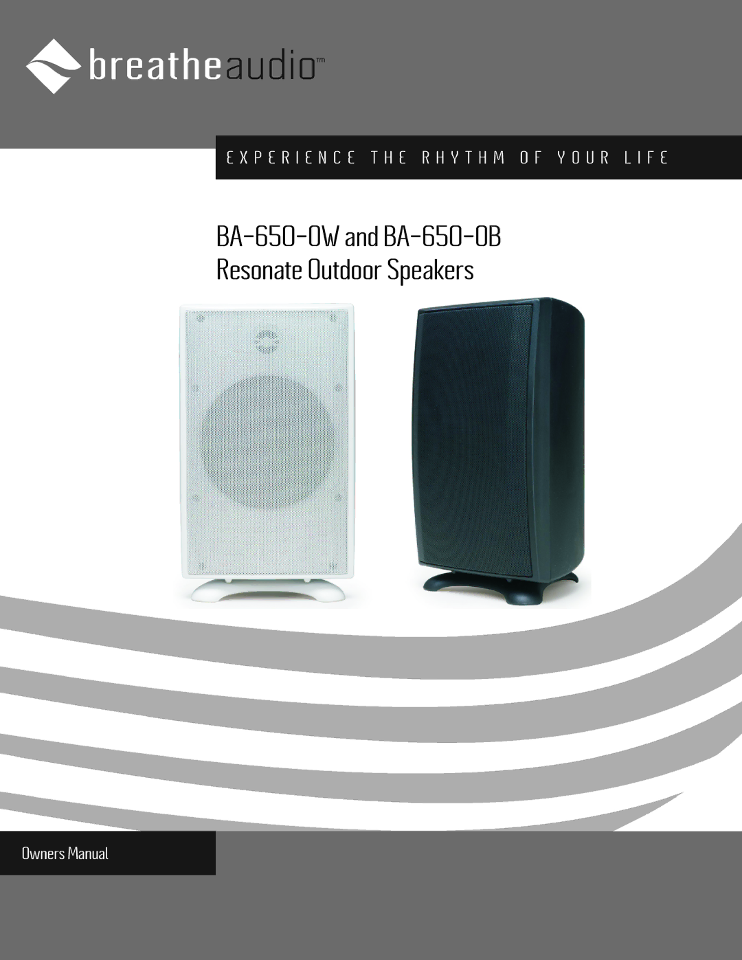 BreatheAudio manual BA-650-OW and BA-650-OB Resonate Outdoor Speakers 