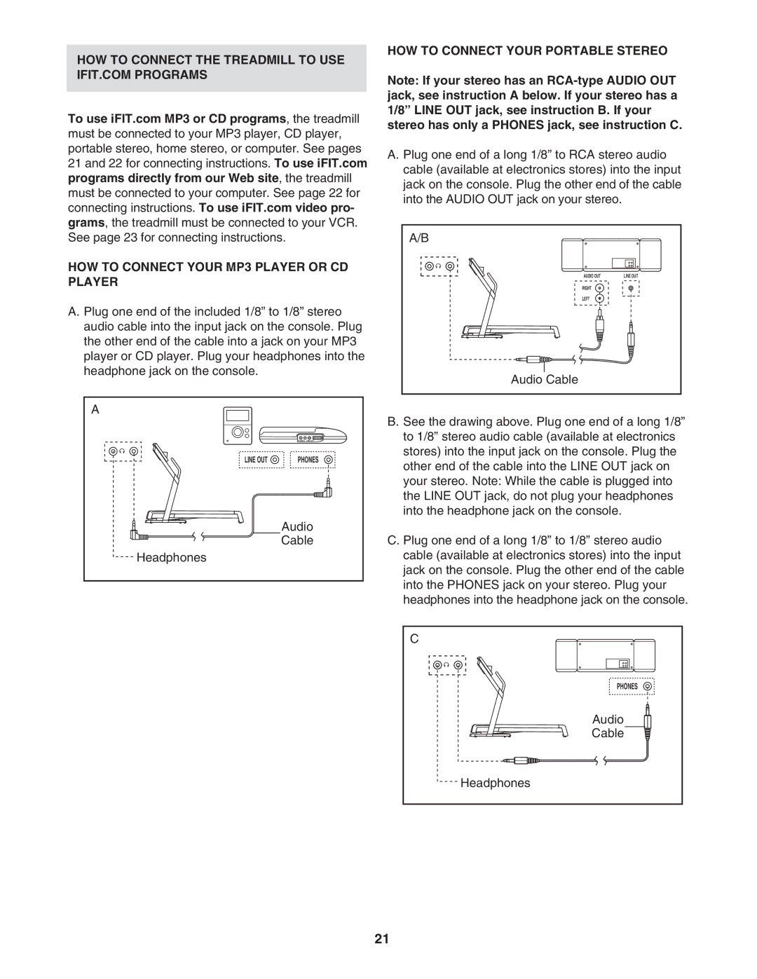 BreatheAudio NTL24950 HOW to Connect Your MP3 Player or CD Player, HOW to Connect Your Portable Stereo, Audio Cable 