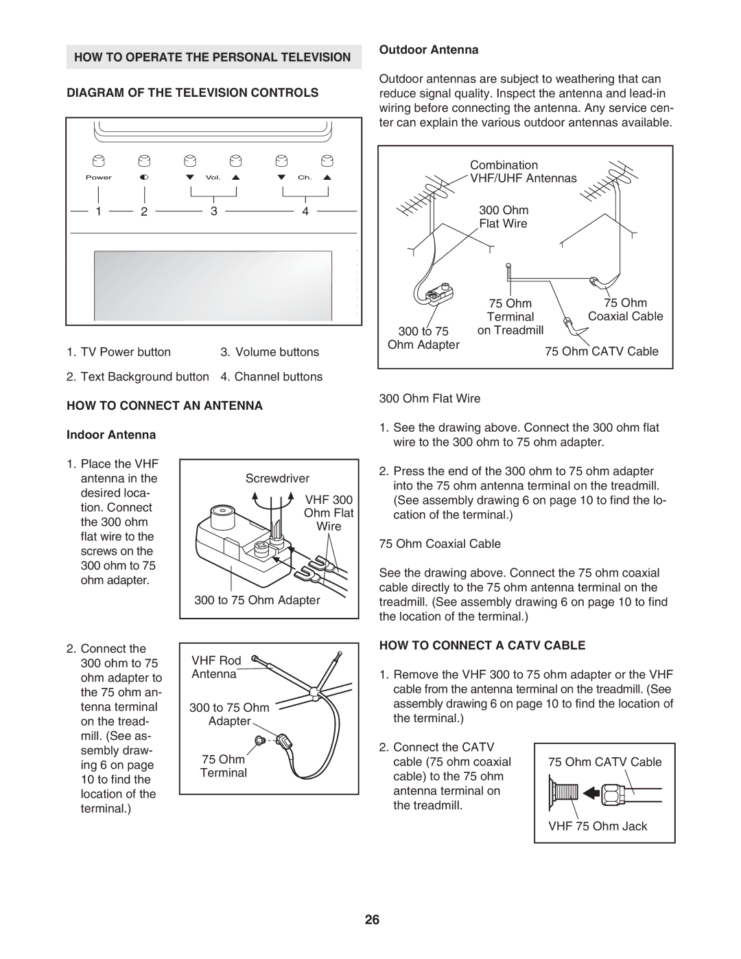 BreatheAudio NTL24950 user manual HOW to Operate the Personal Television, Diagram of the Television Controls 