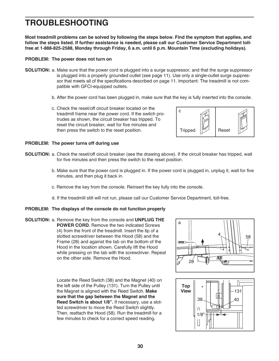 BreatheAudio NTL24950 user manual Troubleshooting, Problem The power turns off during use, Top 