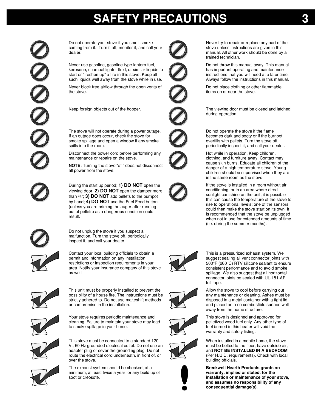 Breckwell P2000FS, P2000I owner manual Safety Precautions 