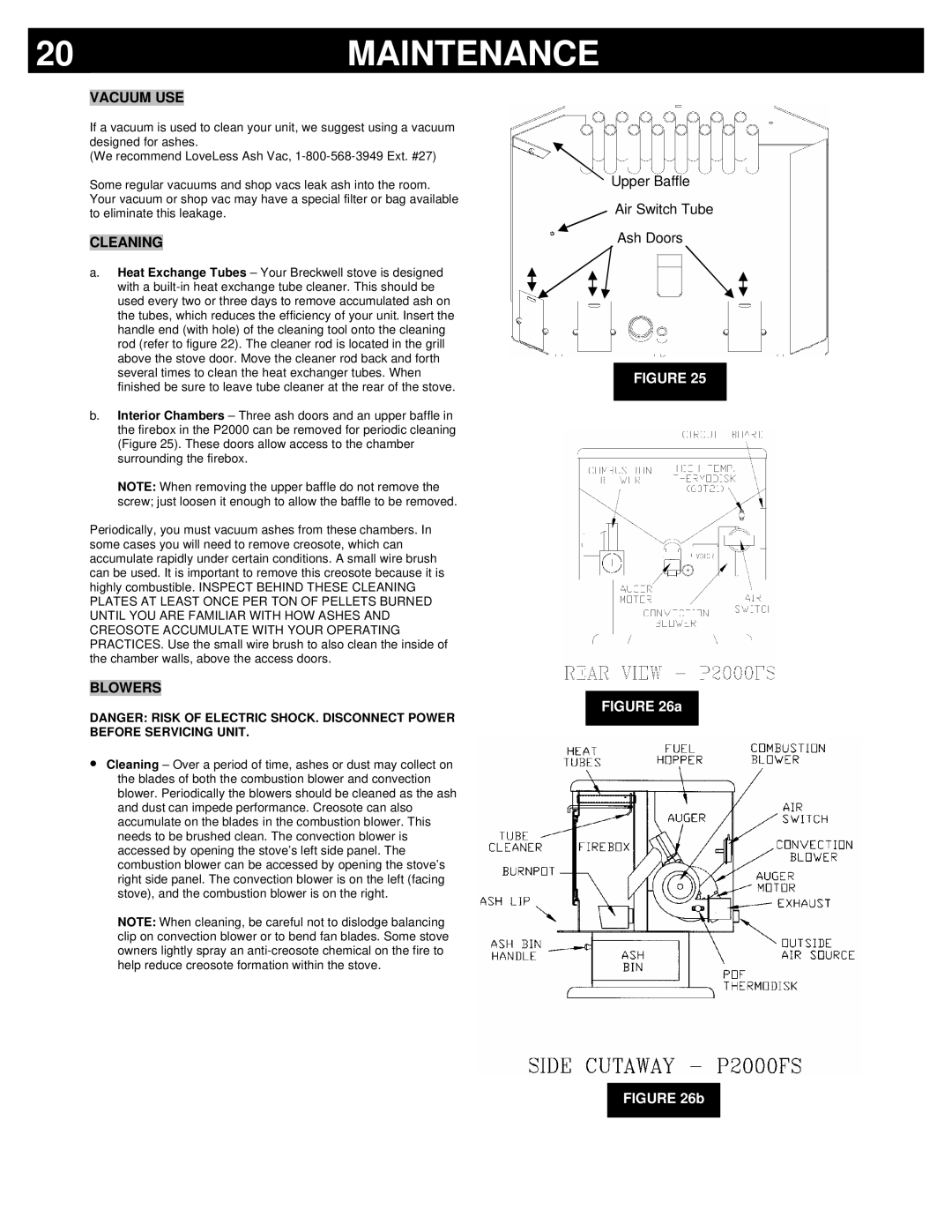 Breckwell P2000FS, P2000I owner manual Vacuum USE, Cleaning, Blowers 