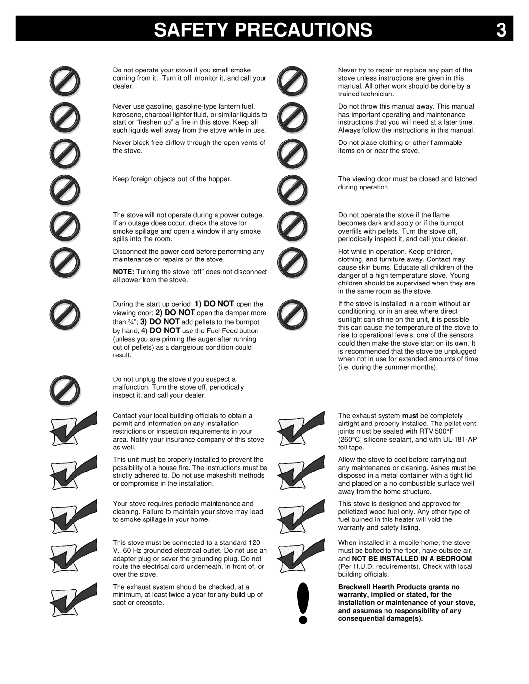 Breckwell P2000I, P2000FS owner manual Safety Precautions 