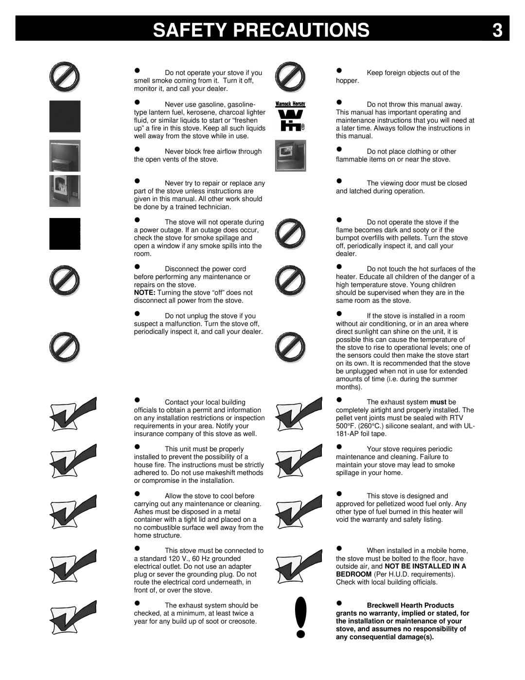 Breckwell P22FSL, P22I, P22FSA owner manual Safety Precautions 