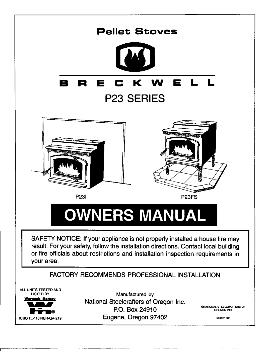 Breckwell P23FS manual 