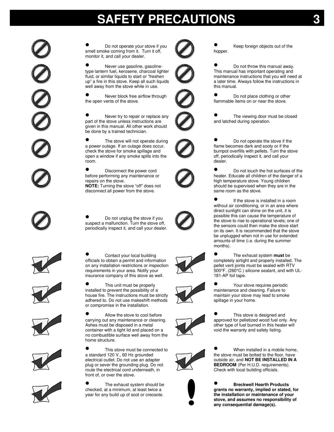 Breckwell P23I, P23FSA, P23FSL owner manual Safety Precautions 