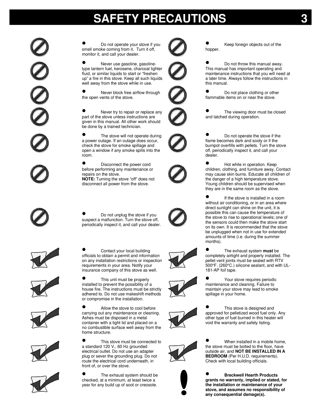 Breckwell P23I, P23FSA, P23FSL owner manual Safety Precautions 