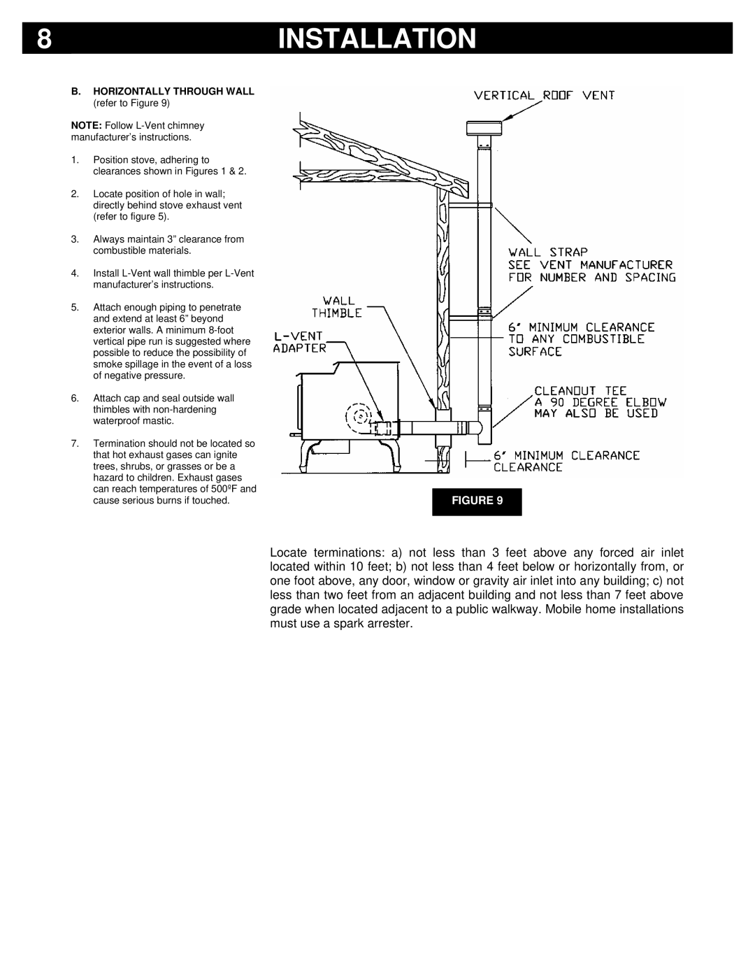 Breckwell P23FSL, P23I, P23FSA owner manual Horizontally Through Wall refer to Figure 