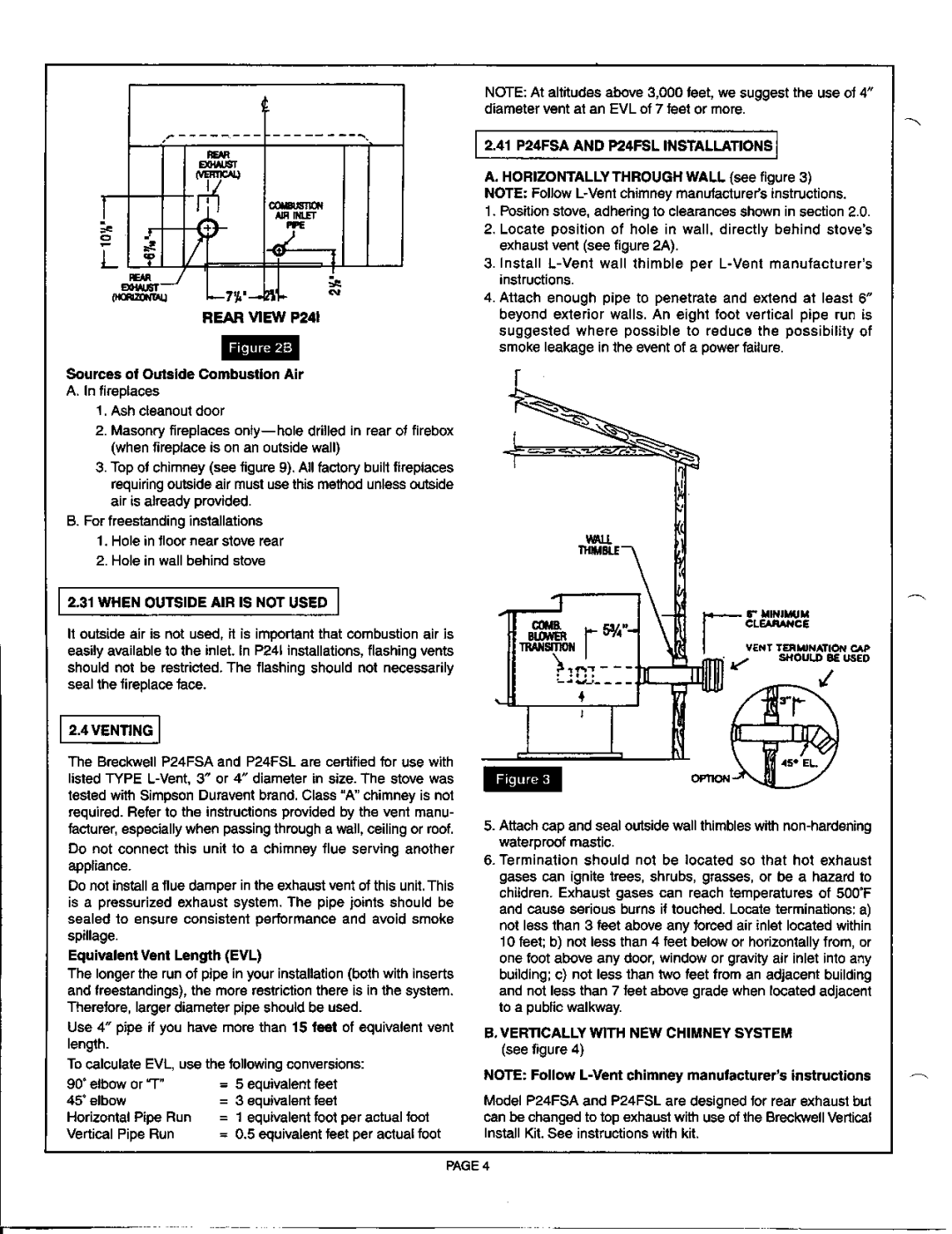 Breckwell P24FSL, P24FSA manual 