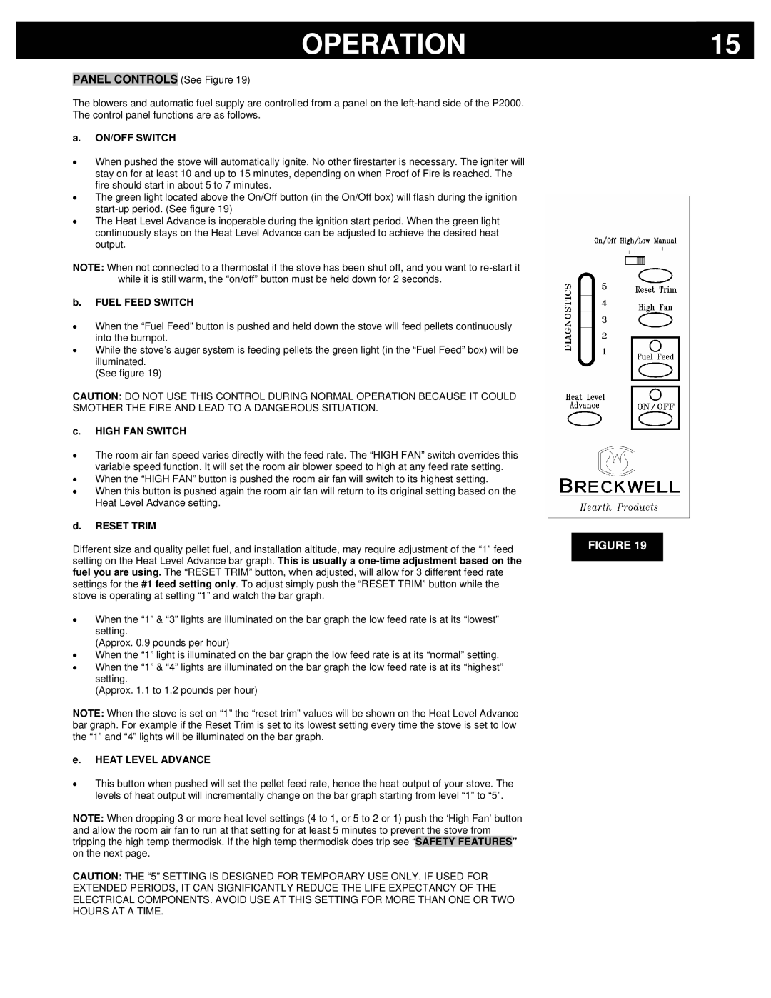 Breckwell P24FS, P24I owner manual Operation 