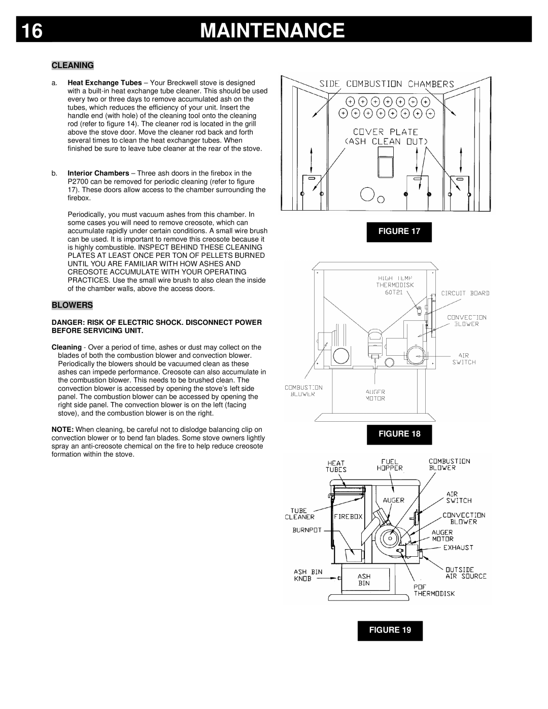 Breckwell P2700 owner manual Cleaning, Blowers 