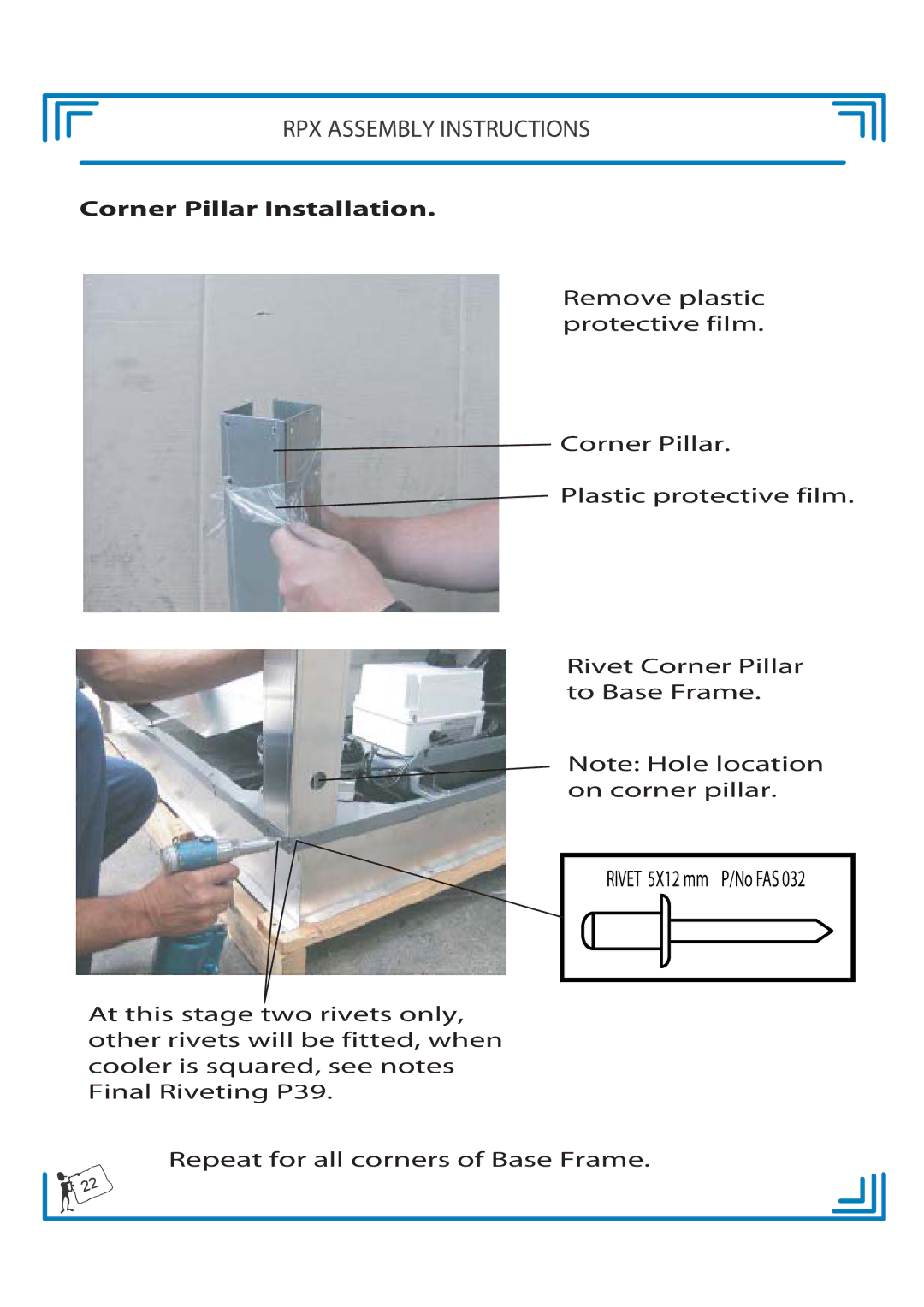 Breezaire RPX900D manual Corner Pillar Installation 