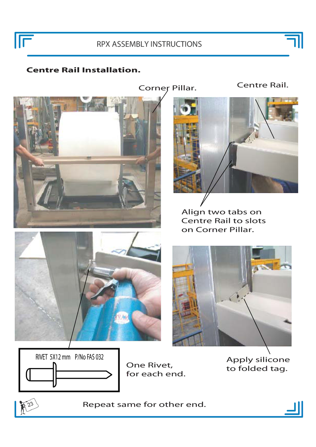 Breezaire RPX900D manual Centre Rail Installation 