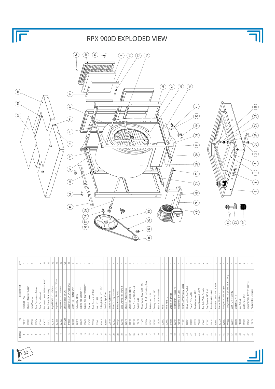 Breezaire RPX900D manual RPX 900D Exploded View 