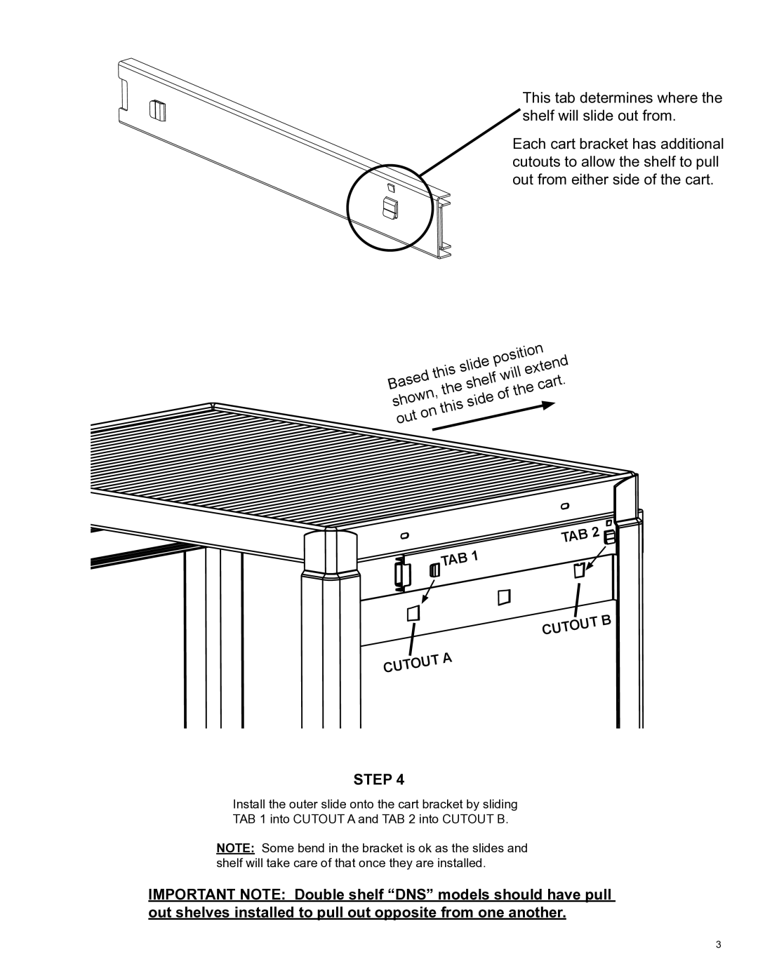 Bretford A2642NS manual TAB Cutout 