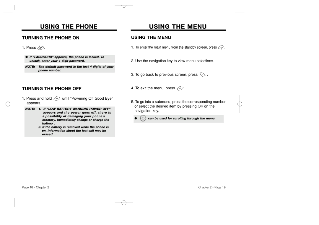 Bretford CDM-8500 owner manual Using the Menu, Turning the Phone on, Turning the Phone OFF 