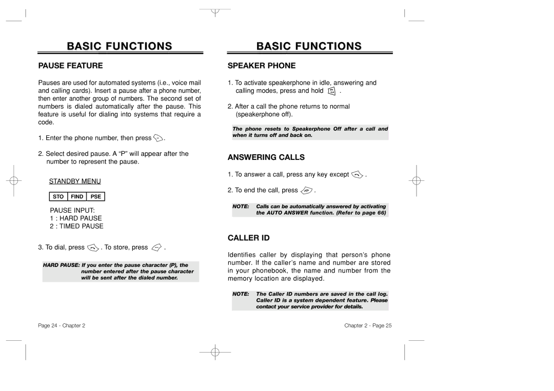 Bretford CDM-8500 owner manual Pause Feature, Speaker Phone, Answering Calls, Caller ID 