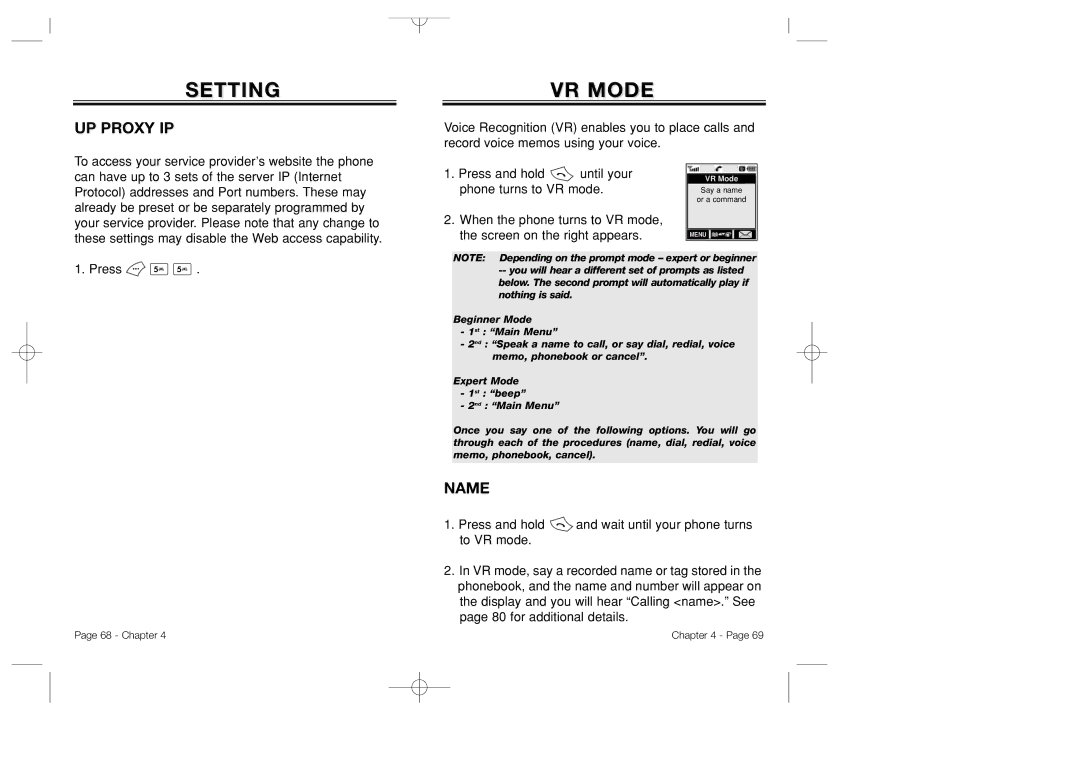 Bretford CDM-8500 owner manual VR Mode, UP Proxy IP, Name 