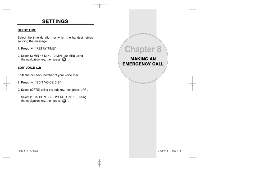 Bretford CDM-8500 owner manual Making AN Emergency Call, Edit Voice C.B 